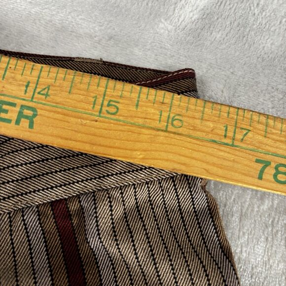 Katin Surf Co  Men's Bermuda Shorts Size 33 Brown /Maroon Striped Button Fly - Picture 11 of 13